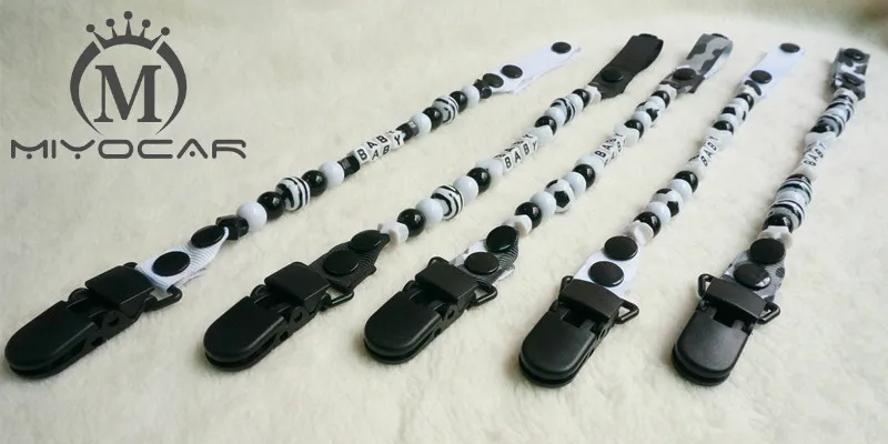 Персонализированные любое имя белый и черный бисер ручной работы соски