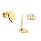 Кабошон из нержавеющей стали 8 мм, сережки-гвоздики с отверстиями, пустая основа для кабошона, ручная работа