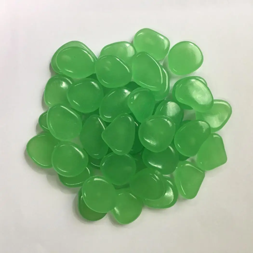 green 100 шт садовый Аквариум Ландшафтный Булыжный Камень искусственная светящаяся каменная рыбка танки, сады, обустройство дома - Цвет: green