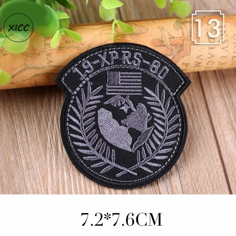 1pc 1-16 XICC новые армейские военные Аппликации, бейджи, крутой Национальный флаг, тактические вышитые нашивки для одежды, модные DIY полосатые наклейки - Цвет: 1pc 1-16