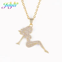 2020 fashion long necklace handmade gold rose gold naked girl necklace for women lady gift jewelry pendant necklace