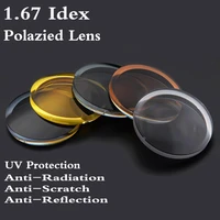 1 67 index aspheric polarized sunglasses prescription lens cr 39 myopia presbyopia uv protection sun glasses lens 2 pcs rs234