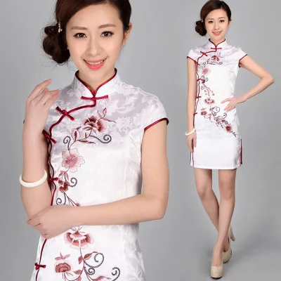

Hot Sale Traditional Chinese Clothing 2016 Qipao Sexy Short Mini Cheongsam Female Evening Wear