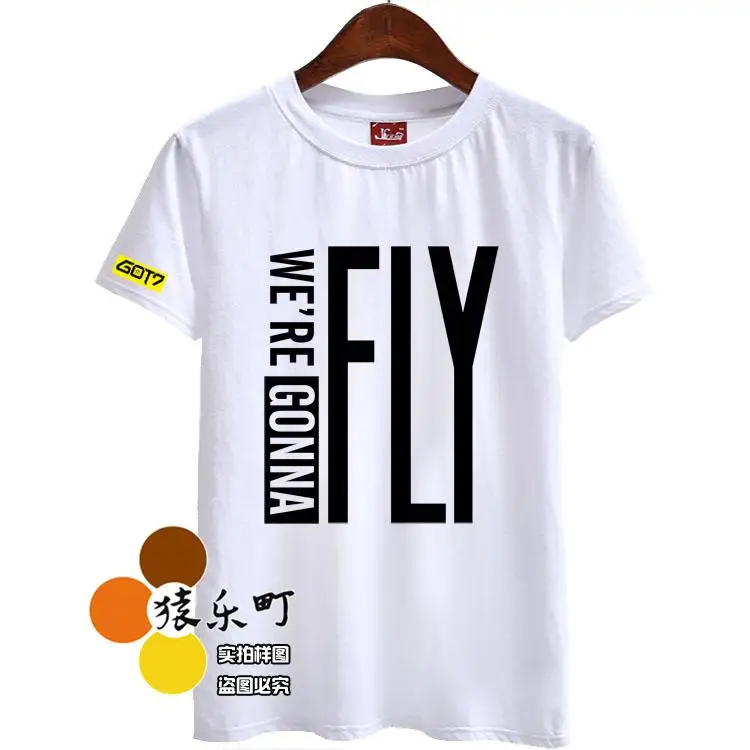 Модная летняя футболка kpop got7 с коротким рукавом и круглым вырезом|loose t-shirt|fashion