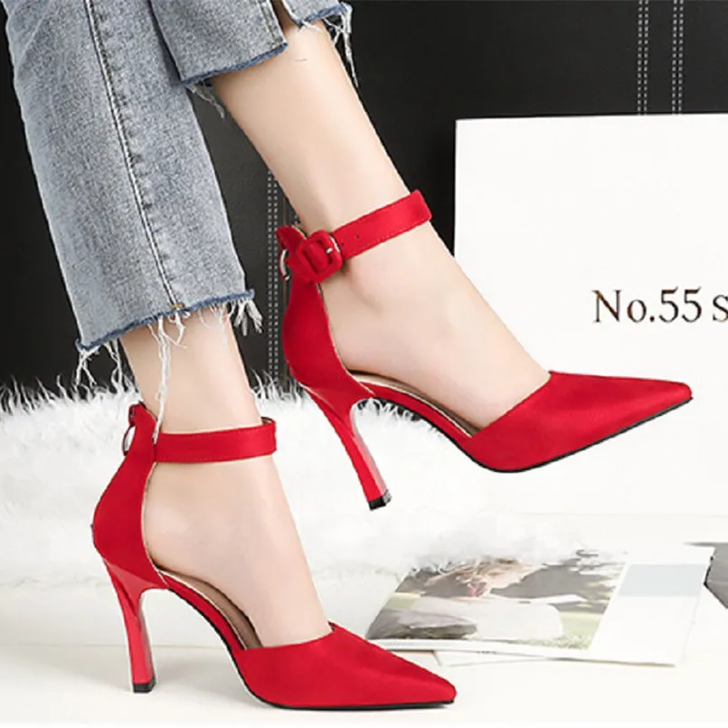 

Cresfimix tacones altos women casual comfortable slip on high heel shoes lady leisure pu leather red high heels cool shoe b2565