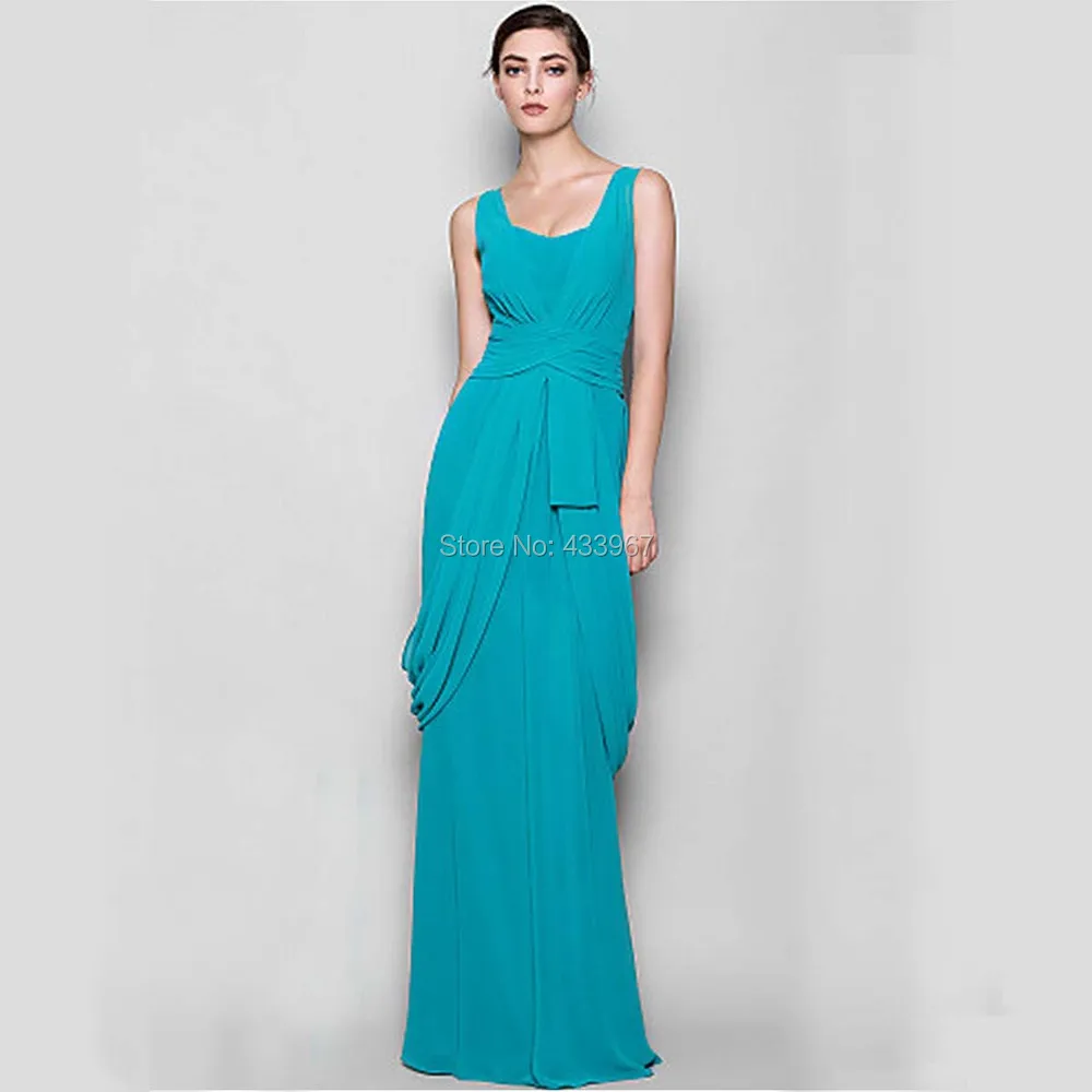 2015 Beautiful Long Bridesmaid Dresses With Ruffles Scoop Neckline Sleeveless Floor Length Maid Of Honor Dress Custom Made | Свадьбы и
