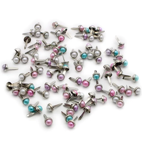 Mixed colors DIY мульти вариант 6 мм Скрапбукинг жемчужные Brads(24 шт./лот) G0909 - Цвет: Mixed colors