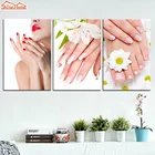 ShineHome-3 шт картина холст картины модульные на стену живопись печать Йога спа-салон ногтей массаж тела произведение искусства  руки и ноги орхидея цветок плакат картина