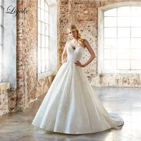 liyuke strapless a line sleeveless wedding dresses zipper closure elegant beading embroidery wedding gown