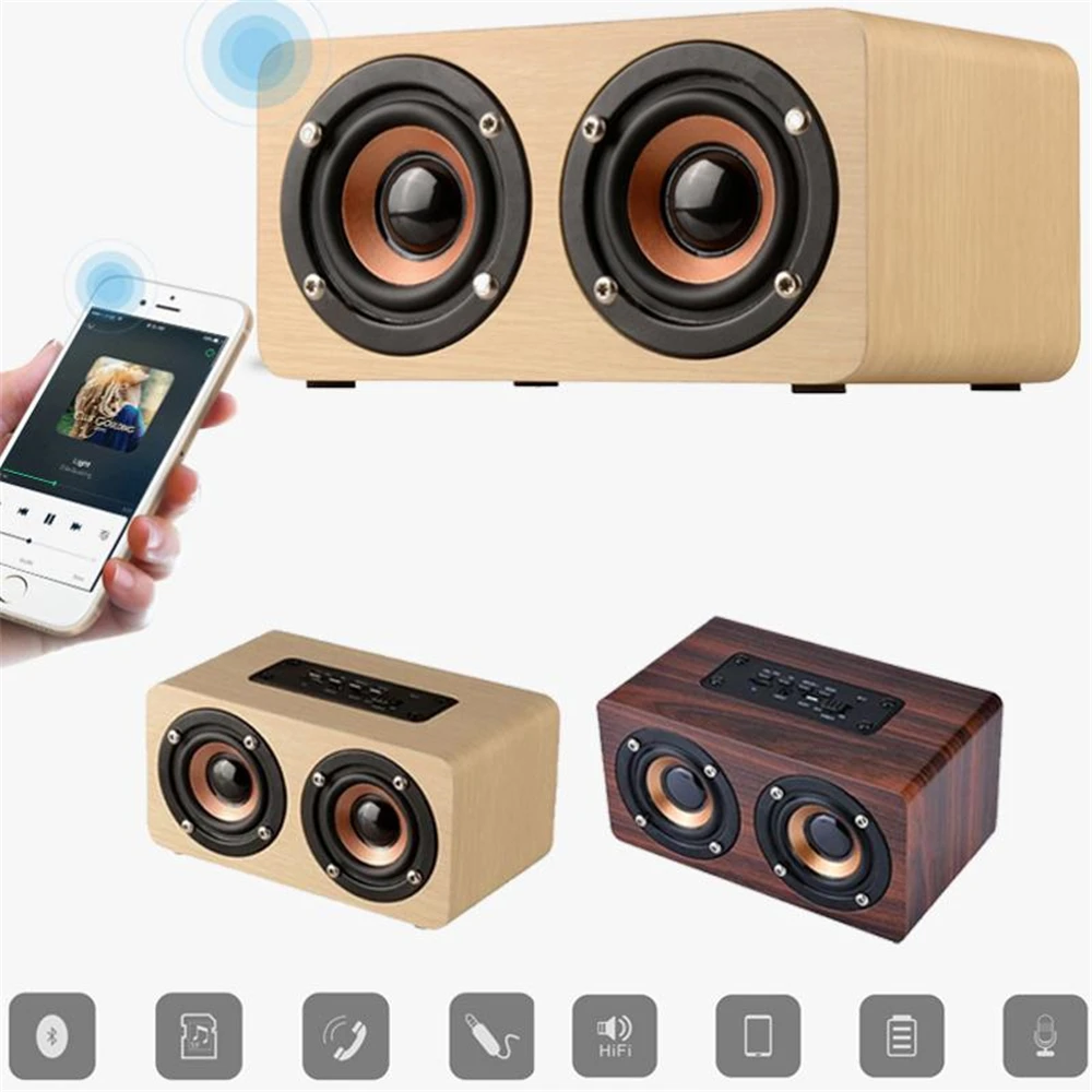 Высококачественный супер Глубокий деревянный динамик Портативный беспроводной