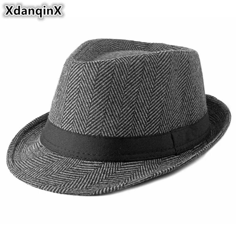 

XdanqinX 2019 New Autumn Winter Elegant Women's Fedoras Hat Gentleman British Middle-aged Men's Jazz Hats Brands Dad's Cap