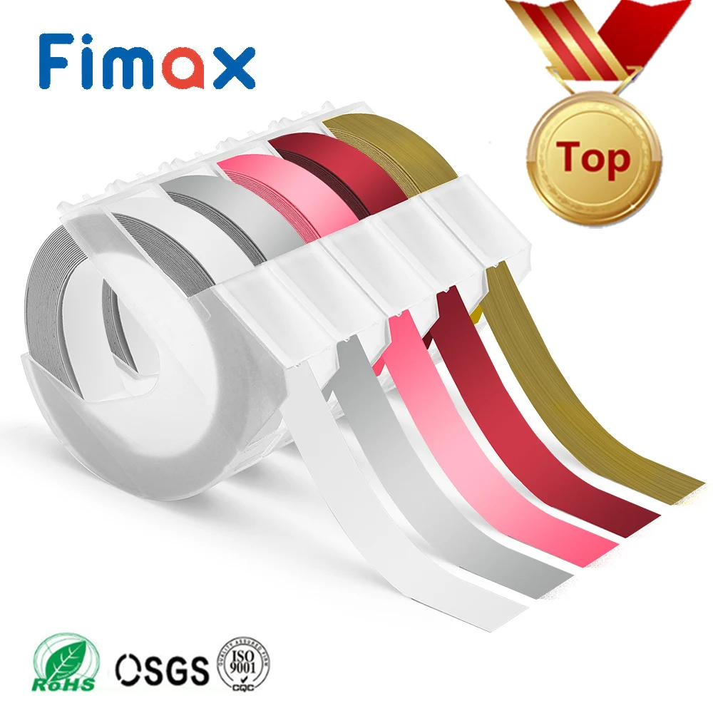 5 шт. разноцветные пластиковые 3d этикетки для тиснения Dymo 1011 1610 1595 15447 12965