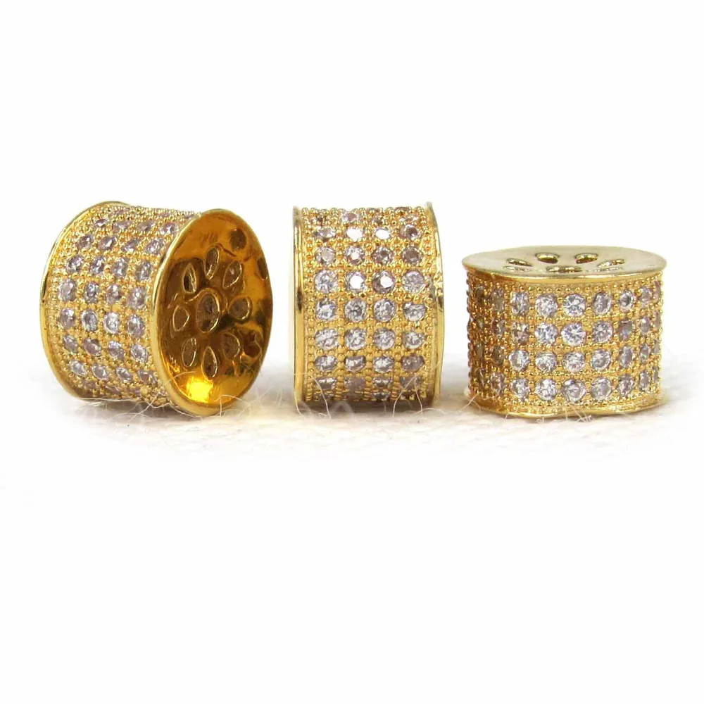 Новые Позолоченные мозаичные циркониевые латунные бусины 6 5*10 мм в форме трубки