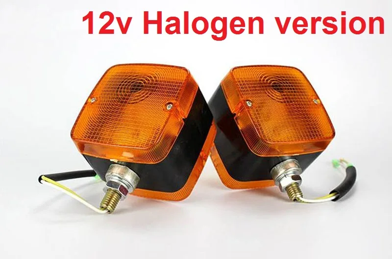 12V Светодиодный Автопогрузчик Янтарный сигнальный светильник для вилочного подъемника, галогенная противотуманная лампа, трактор, аварийный Снегоуборщик, Мусоровоз, рабочий светильник - Цвет: 12V