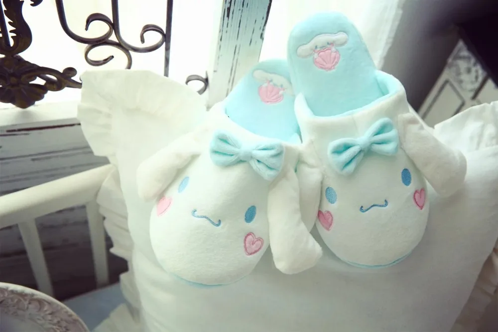 Домашние тапочки с рисунком собаки из мультфильма «Cinnamoroll»; Сезон Зима; коллекция кукол; игрушки; мягкая кукольная обувь; подарок для детей; любимое животное;#1299