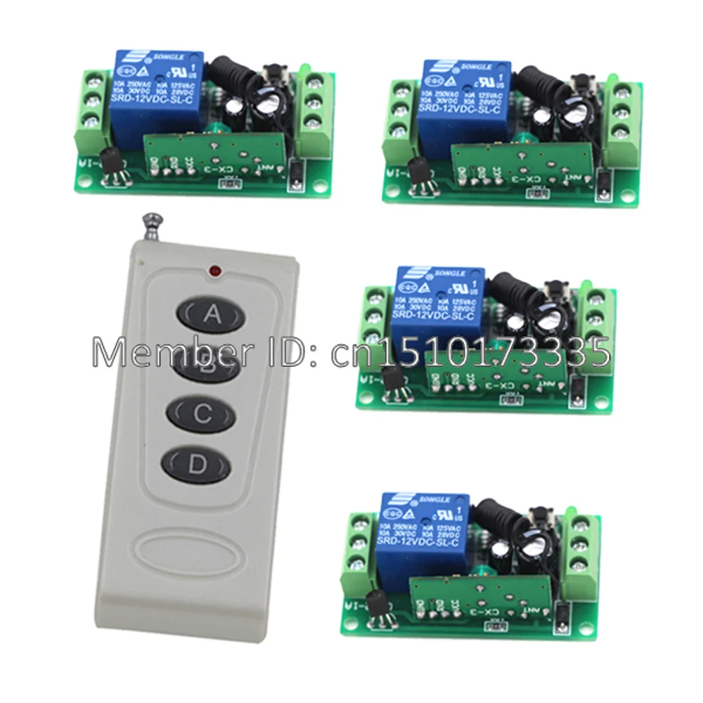 DC 9V 12V 24V 4 CH 4CH RF беспроводной пульт дистанционного управления Дистанционное