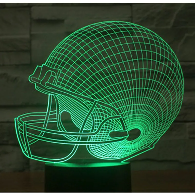 3D LED ночник регби шляпа с 7 видов цветов свет для украшения дома лампа