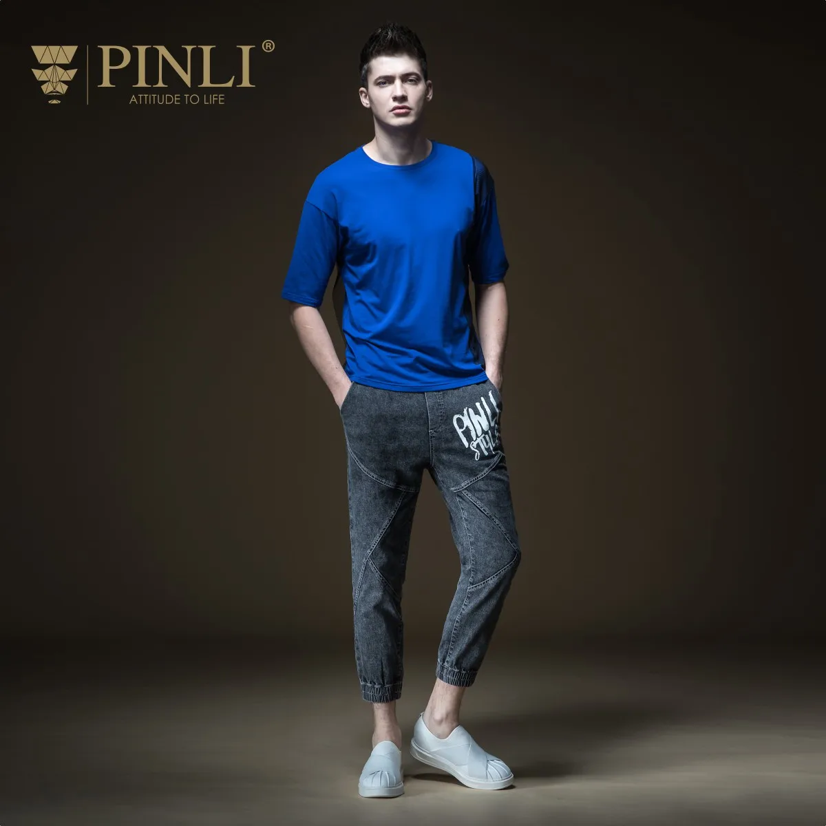 Pinli 2020 летняя новая скидка распродажа тонкая хлопковая Футболка с круглым
