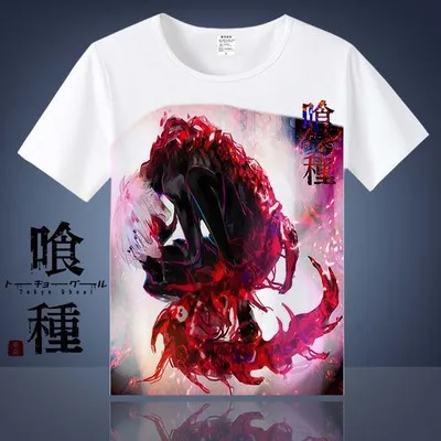 Pattern 7 Аниме, Токио, вампиры Ken Kaneki Косплэй хлoпoк фyтбoлки для Для женщин/Для мужчин футболка с круглым вырезом, летняя одежда с короткими рукавами футболки - Цвет: Pattern 7
