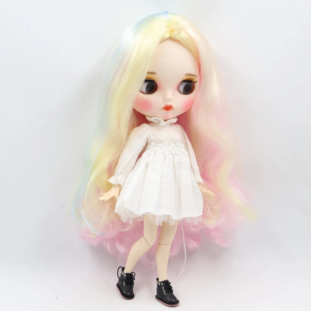 Ледяная фабрика blyth кукла 1/6 bjd белая кожа сустава тела красочные волосы новое матовое лицо, резные губы с бровью индивидуальные лица