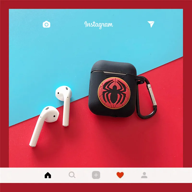 Силиконовые защитные чехлы для Apple Airpods, Мстители, милый Капитан Америка, Железный человек, ТПУ противоударный чехол для New Air Pods Box