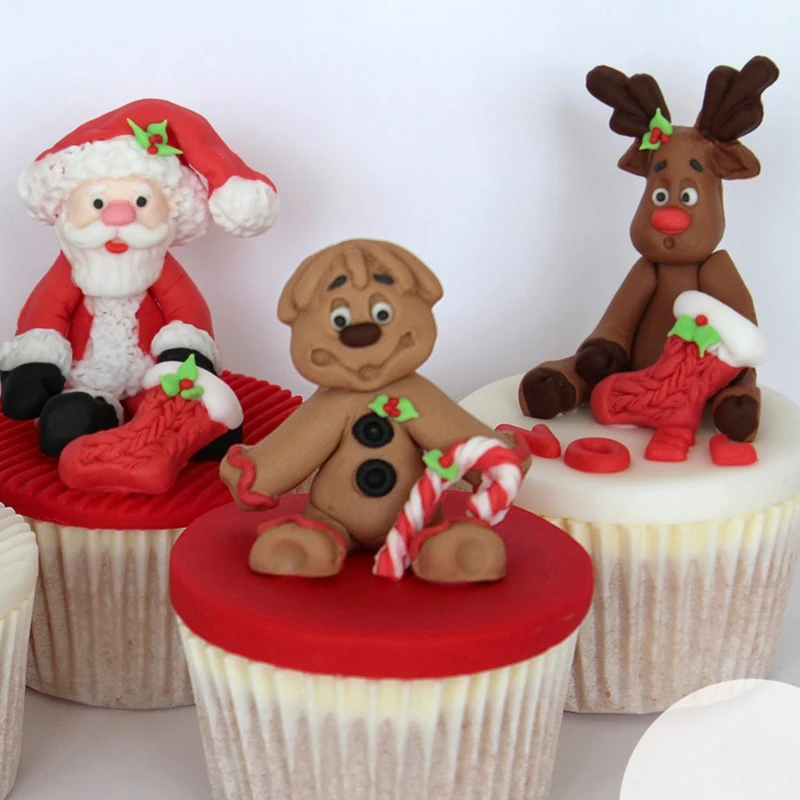 1 шт. Sugarcraft Рождественская силиконовая форма клоун чулок трость Fondont шоколадная