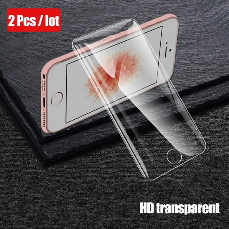 2Pcs HD transparent 2 шт./лот закаленное стекло для Apple iPhone 5S 5 SE 5C защита экрана 9H анти Blu-Ray стекло для iPhone 5 Se защитная пленка, стекло - Цвет: 2Pcs HD transparent