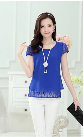 A new short sleeve chiffon lace render unlined upper garment of female 2015 skirt |