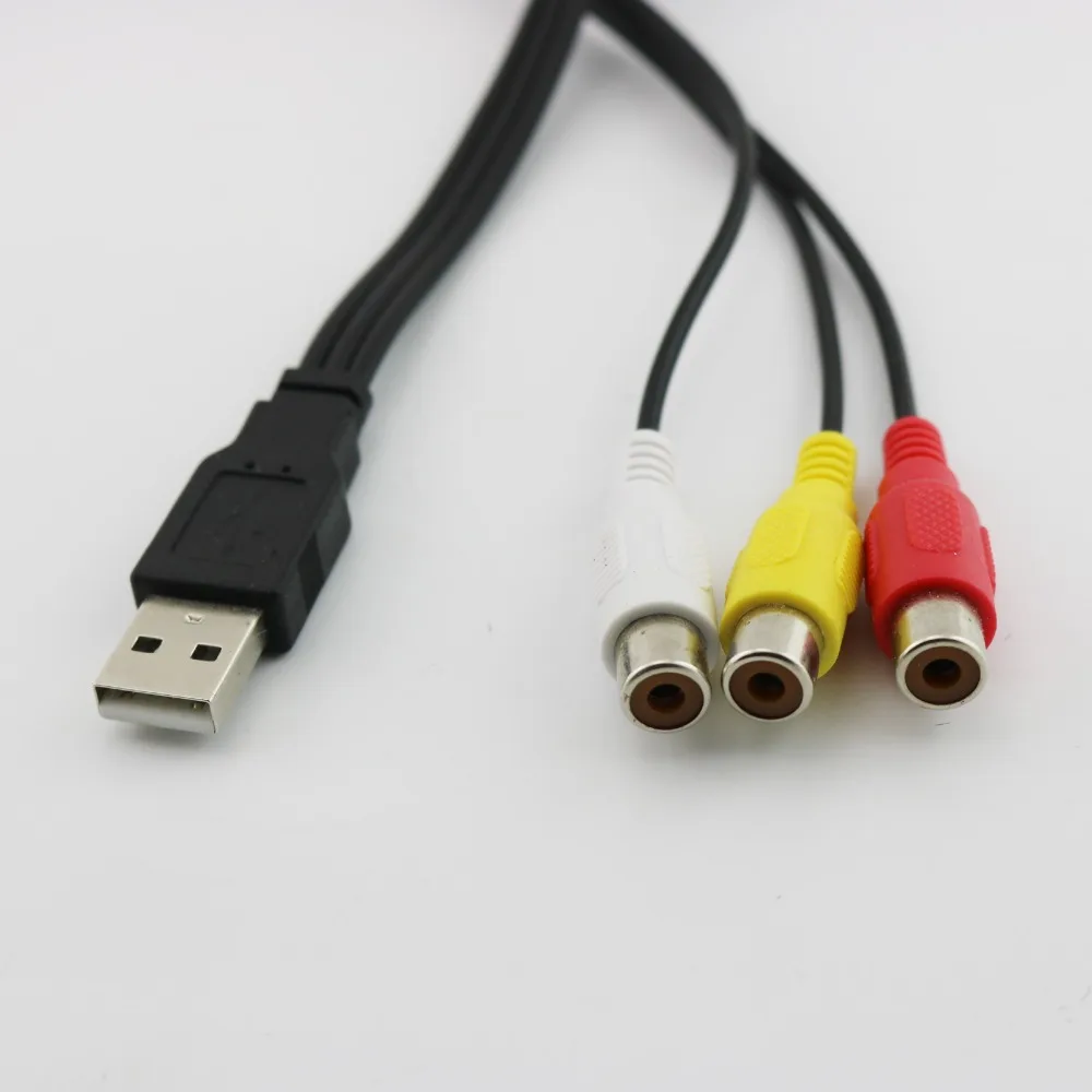 Адаптер с USB папа на 3 RCA мама 1 шт. аудио конвертер видео av кабель провод для