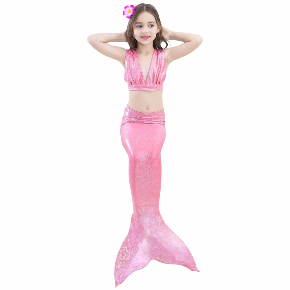 2018 Новые 3 шт/комплект девушки красочный хвост русалки купальные костюмы