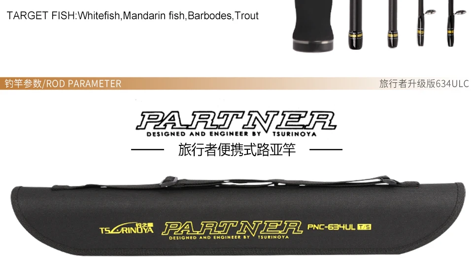Tsurinoya PARTNER 4 сек приманка для ловли 1,89 м 2 наконечника UL/L 2-7 г/4-10lb углеродная Приманка литейная катушка Pesca Olta Canne Peche