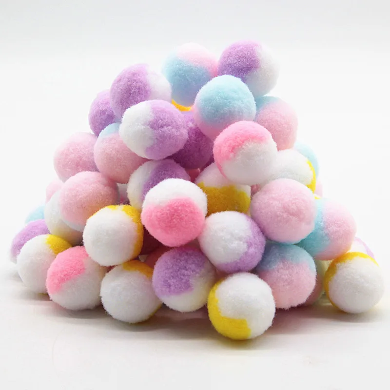 Градиент Цвет помпонами 15/20/25/30 мм Игла DIY рукоделие мини Pom с меховым помпоном для ручной работы аксессуары DIY рукоделия 20g