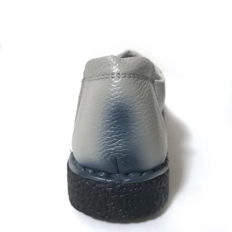 OUKAHUI Spring/autumn Chinese Fashion Style Genuine Leather Shoes Women Flats Leaves Hand-made Slip-on Casual Flat Mother | Обувь