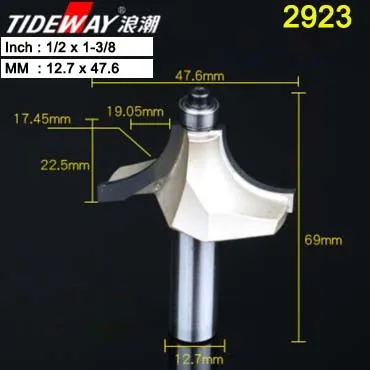 Tideway 1 шт. 1/" хвостовик Бисероплетение фрезы для дерева вольфрам карбид Бисероплетение бит двойная фреза для отделки кромки бит Деревообрабатывающие инструменты