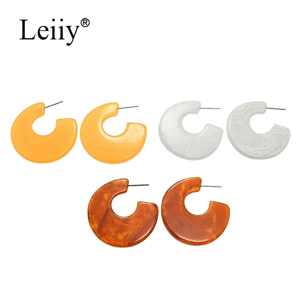 Leiiy 3 colors Trendy Simple Resin Earrings Fashion Women Stud Korean Jewelry Boucle D Oreille Pendientes | Украшения и