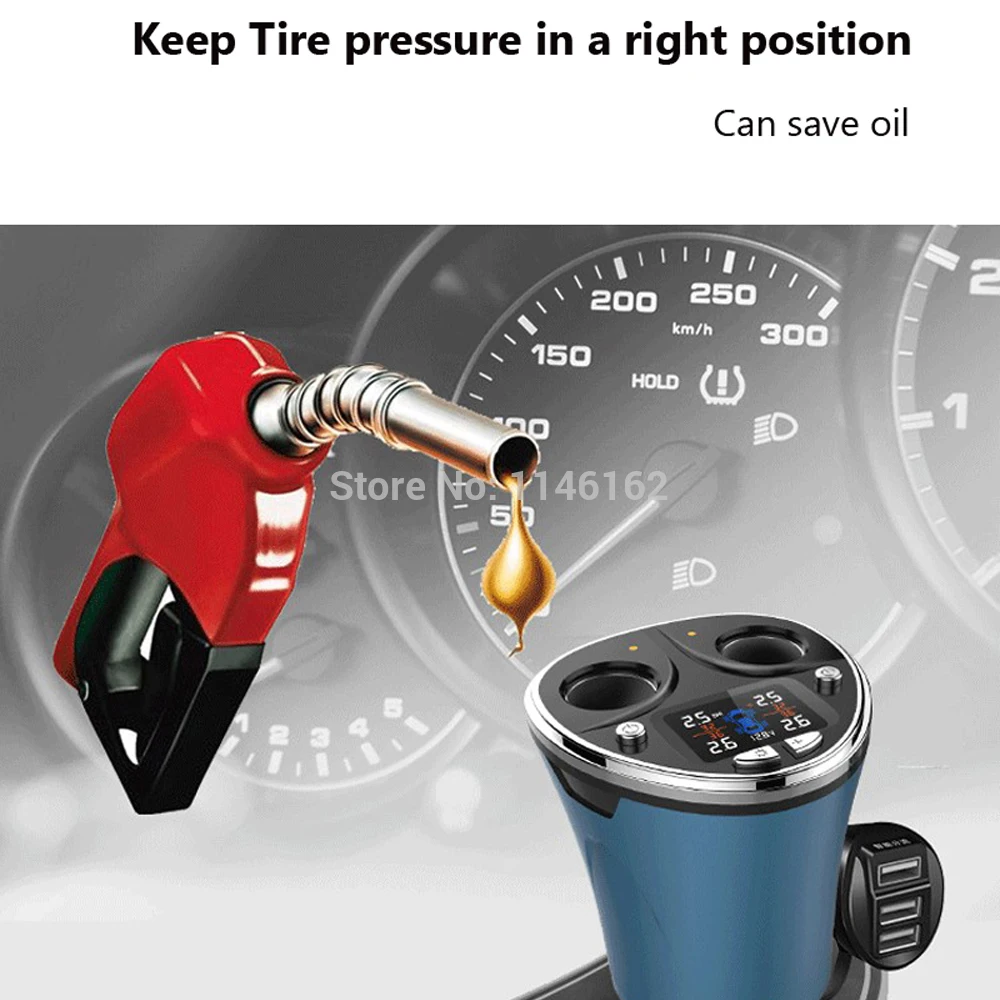 EANOP автомобильный tpms с 4 внутренними датчиками давления в шинах монитор