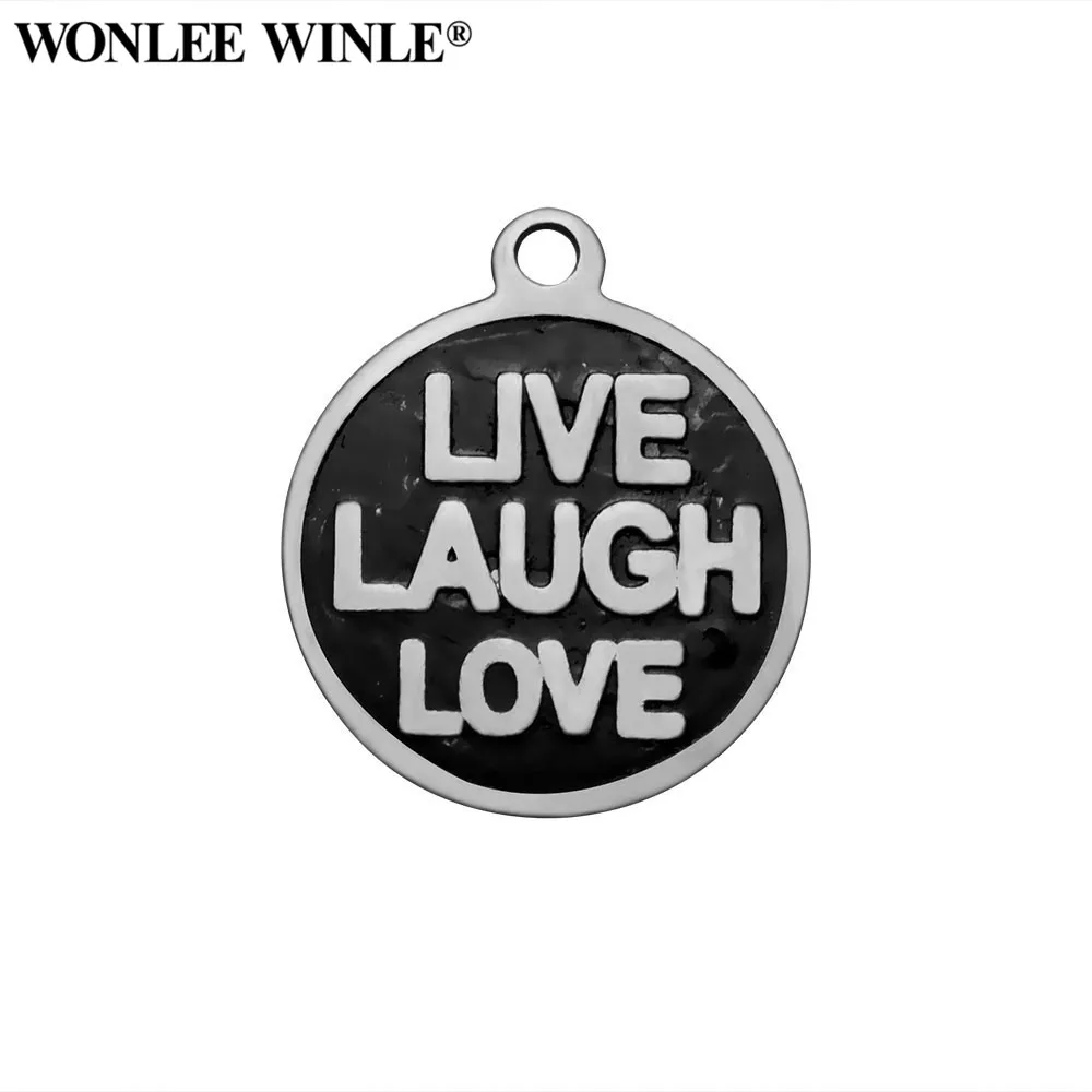 Wonlee Winle DIY 316l нержавеющая сталь живой Смех Любовь круглое очарование подвески для