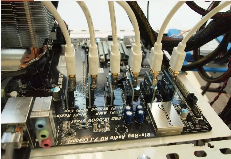 Pci e PCIe PCI Express 1X к 16x GPU Extender Riser Кабель USB 3.0 60 см + molex SATA Мощность для btc Bitcoin Litecoin