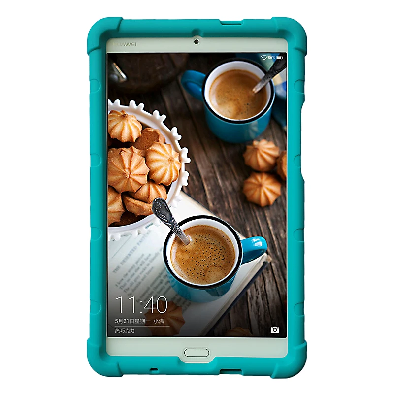 Turquoise Подпрыгивающий чехол для huawei MediaPad M3 BTV-W09 детский бампер BTV-DL09 8,4 дюймов чехол для планшета Силиконовый прочный чехол синий - Цвет: Turquoise