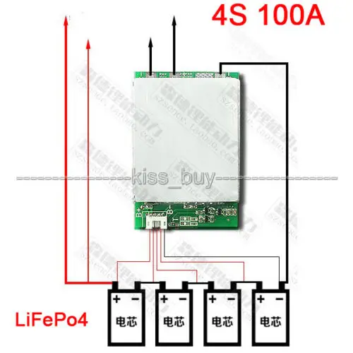 4S 12V BMS 100A LiFePo4 литиевая батарея Защитная плата произведенная в w батарейный