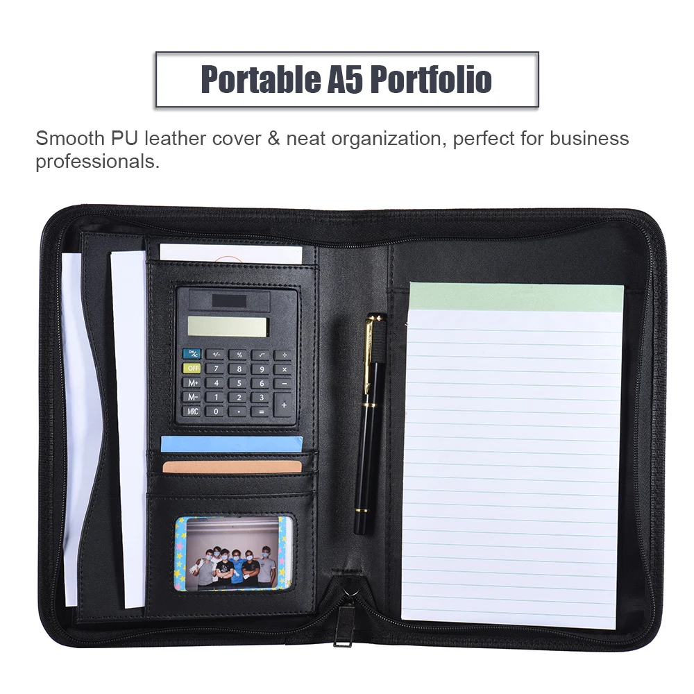 Из искусственной кожи A5 Портативный Бизнес портфель Padfolio папки для документов