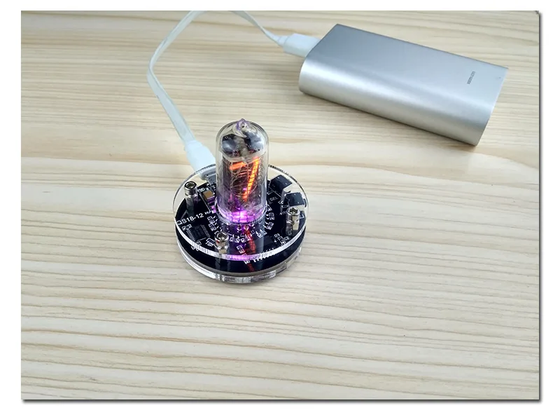 Цифровые настольные часы Nixie USB мини винтажные одноцветные для QS18 12 светящиеся