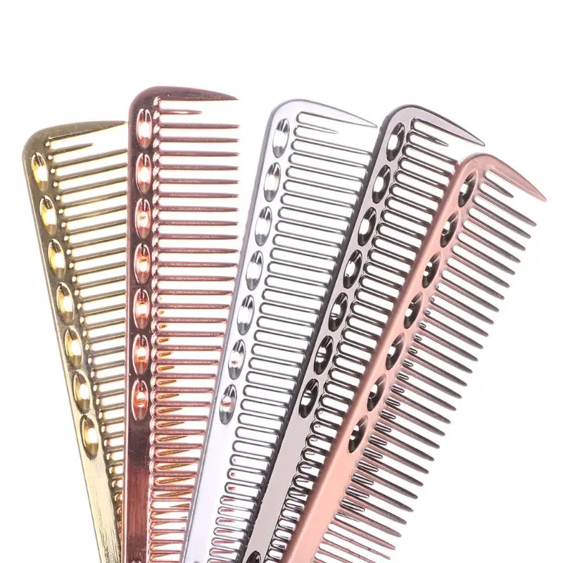

Men Women Aluminum Metal Cutting Comb Hair Hairdressing & Barbers Salon Combs