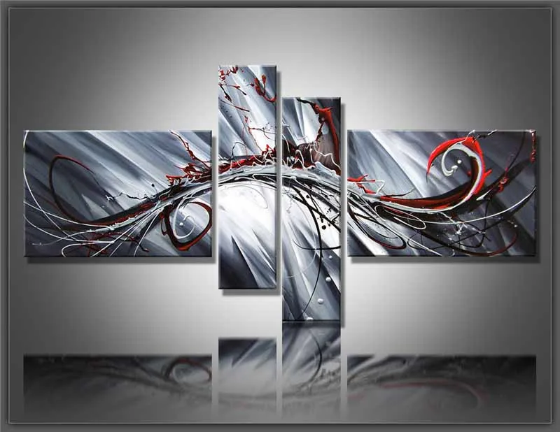 4 шт./компл. Современная ручная роспись абстрактная масляная живопись на холсте