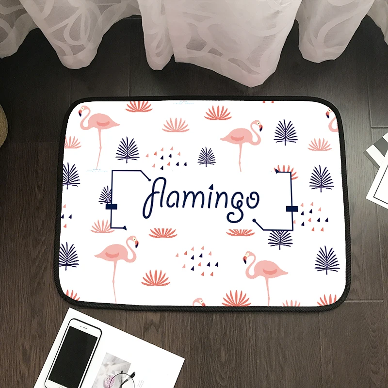 Slowdream Flamingos White Home Textiles Carpet Bathroom Rugs and Mats Kitchen Outdoors Mat Washable Clean 3 Sizes 1pcs |