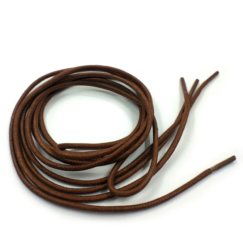 

1 Pair Round Waxed Shoelaces for Dress Shoes Wax Cotton Waxing Rope Dia 3mm 60-180cm High Quality Waterproof Leather Shoes Laces