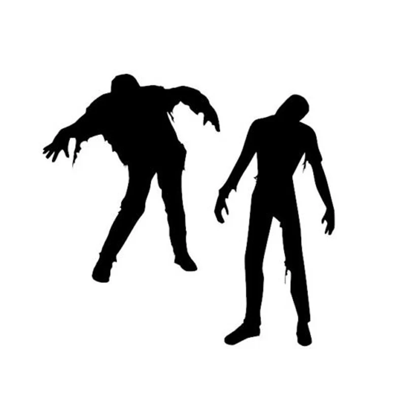 

15cm*14cm Zombie Couple Fashion Car-Styling Car Accessories Stickers Black/Silver S3-5672