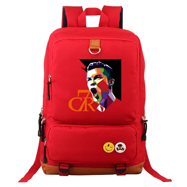 A Red Женский и мужской рюкзак Cristiano Ronaldo CR7, Студенческая школьная дорожная сумка, сумка для ноутбука, для футбольных болельщиков - Цвет: A Red