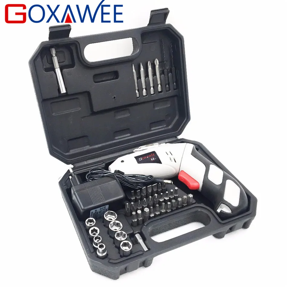 GOXAWEE 4,8 V электрическая Беспроводная отвертка аккумуляторная батарея сверлильная машина многофункциональная электрическая дрель, электроинструмент