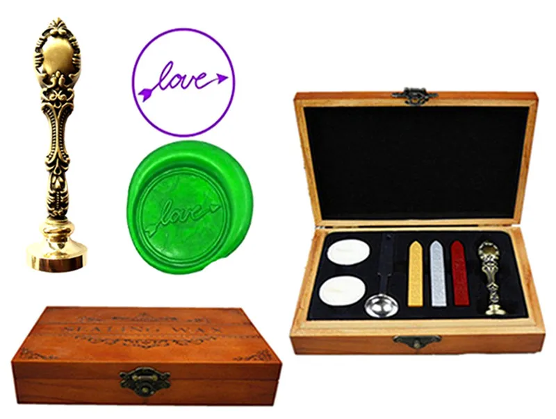 Пользовательские старинные любовь воск уплотнение штамп роскошный латунный